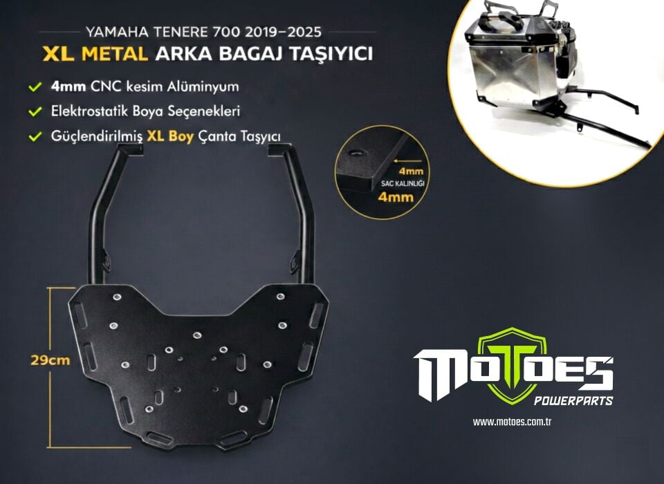Yamaha Tenere 700 (2019–2026  Büyük Boy XL Arka Bagaj Taşıyıcı