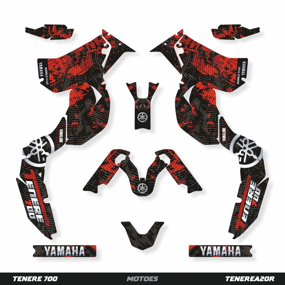 YAMAHA TENERE 700 İÇİN GRAFİK SETİ Tenere 700 - 2019 - Standart Gloss - #0080ff:BLUE