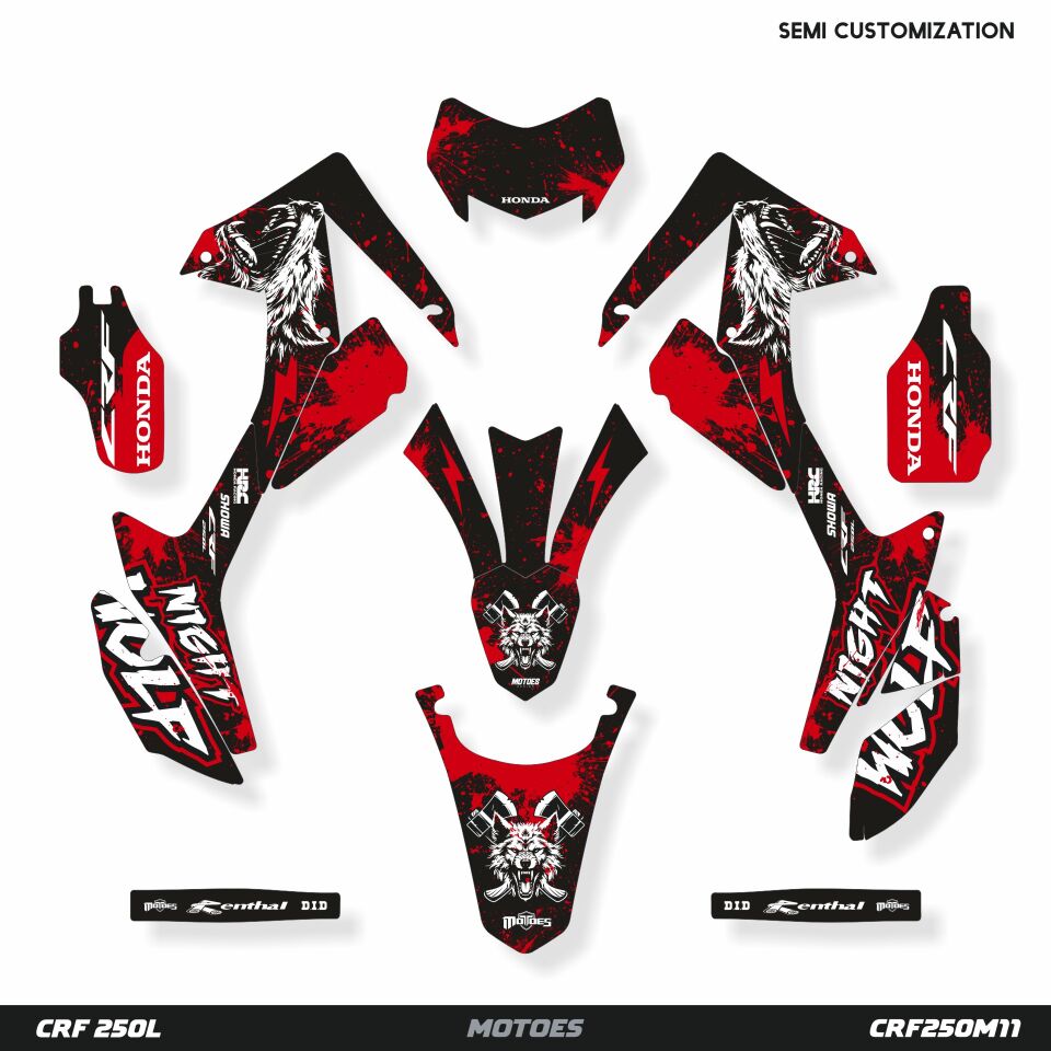 Honda CRF Modelleri için Grafik Kiti CRF 250R 2004-2009 - Standart Gloss