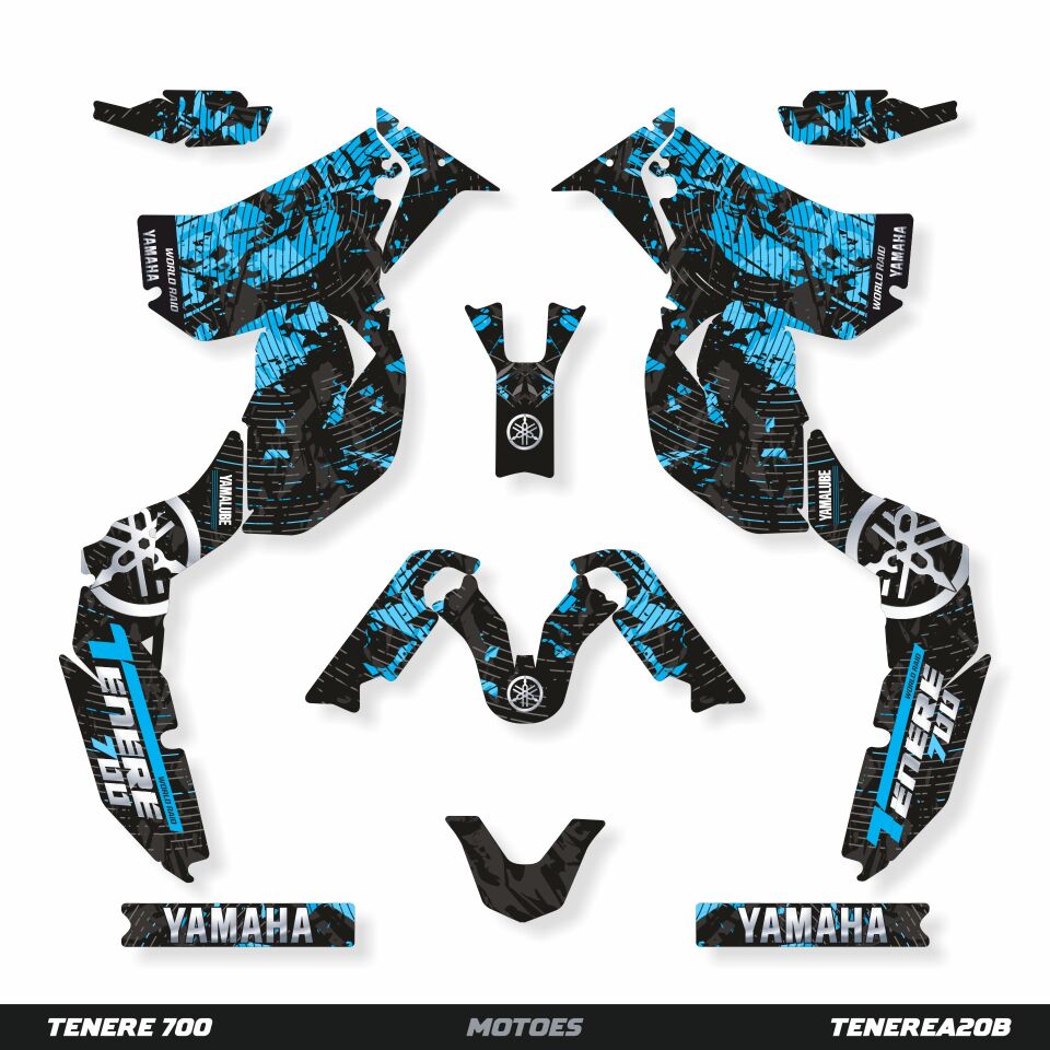 YAMAHA TENERE 700 İÇİN GRAFİK SETİ Tenere 700 - 2020 - Standart Gloss - #ff0000:RED