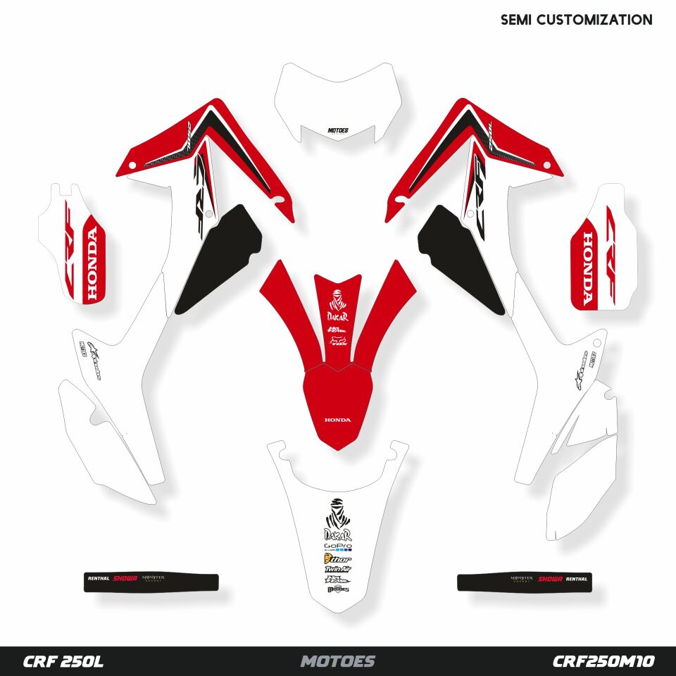 Honda CRF Modelleri İçin Grafik Kiti CRF 250L 2012-2020 - Standart Matte