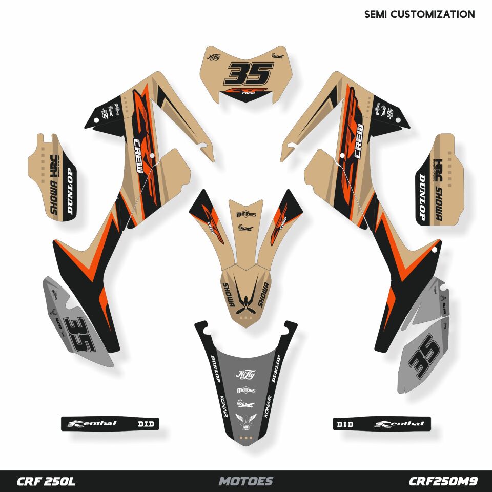 Honda CRF Modelleri için Grafik Kiti CRF 250X 2004-2020 - Standart Matte