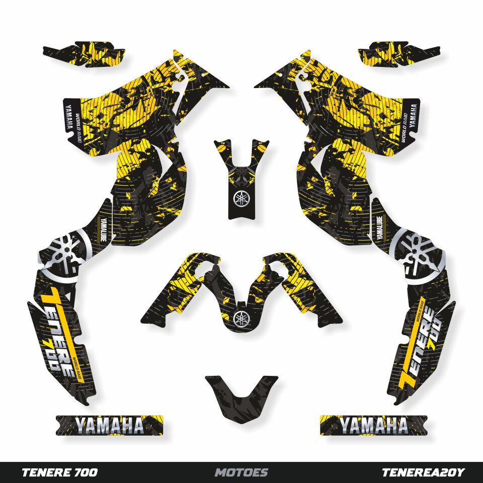 YAMAHA TENERE 700 İÇİN GRAFİK SETİ Tenere 700 Rally - 2025 - Standart Gloss - #fbec36:YELLOW
