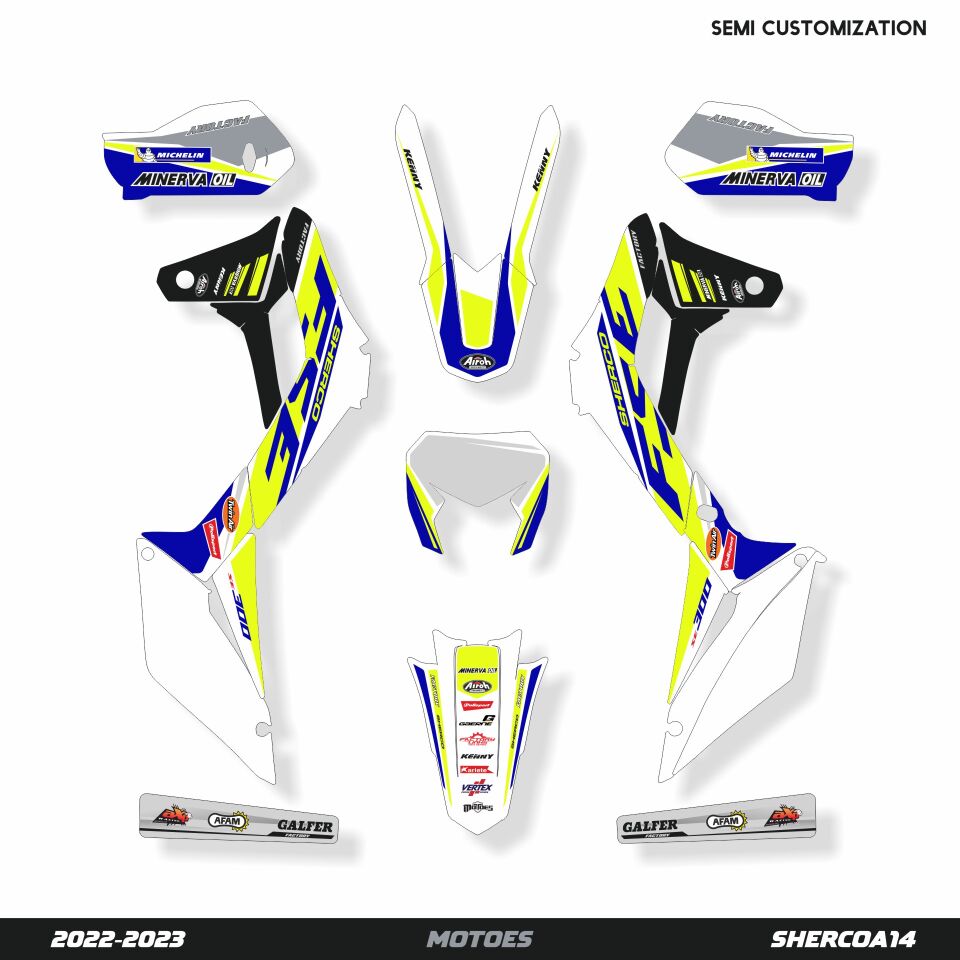 Sherco Modelleri için Grafik Kiti SE-SEF 2024 - Standart Mat