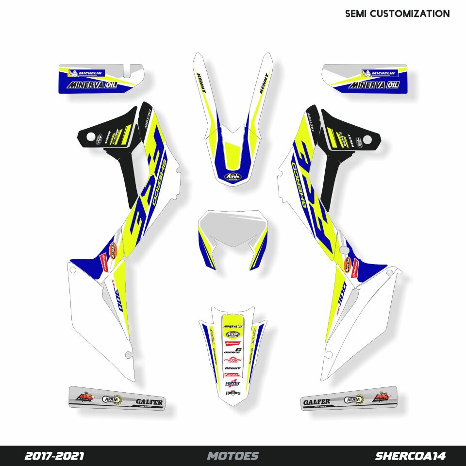 Sherco Modelleri için Grafik Kiti SE-SEF 2017-2021 - Standart Mat