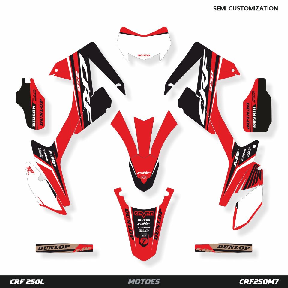 Honda CRF Modelleri için Grafik Seti CRF 300L 2025-2026 - Standart Matte