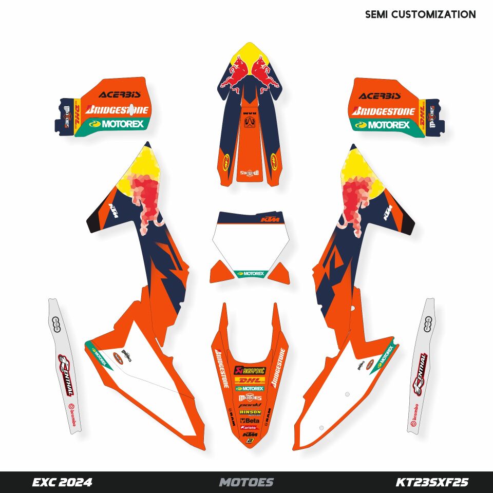 KTM Modelleri için Grafik Kiti SX 65 2024 - Standart Parlaklık - Seçenek 3