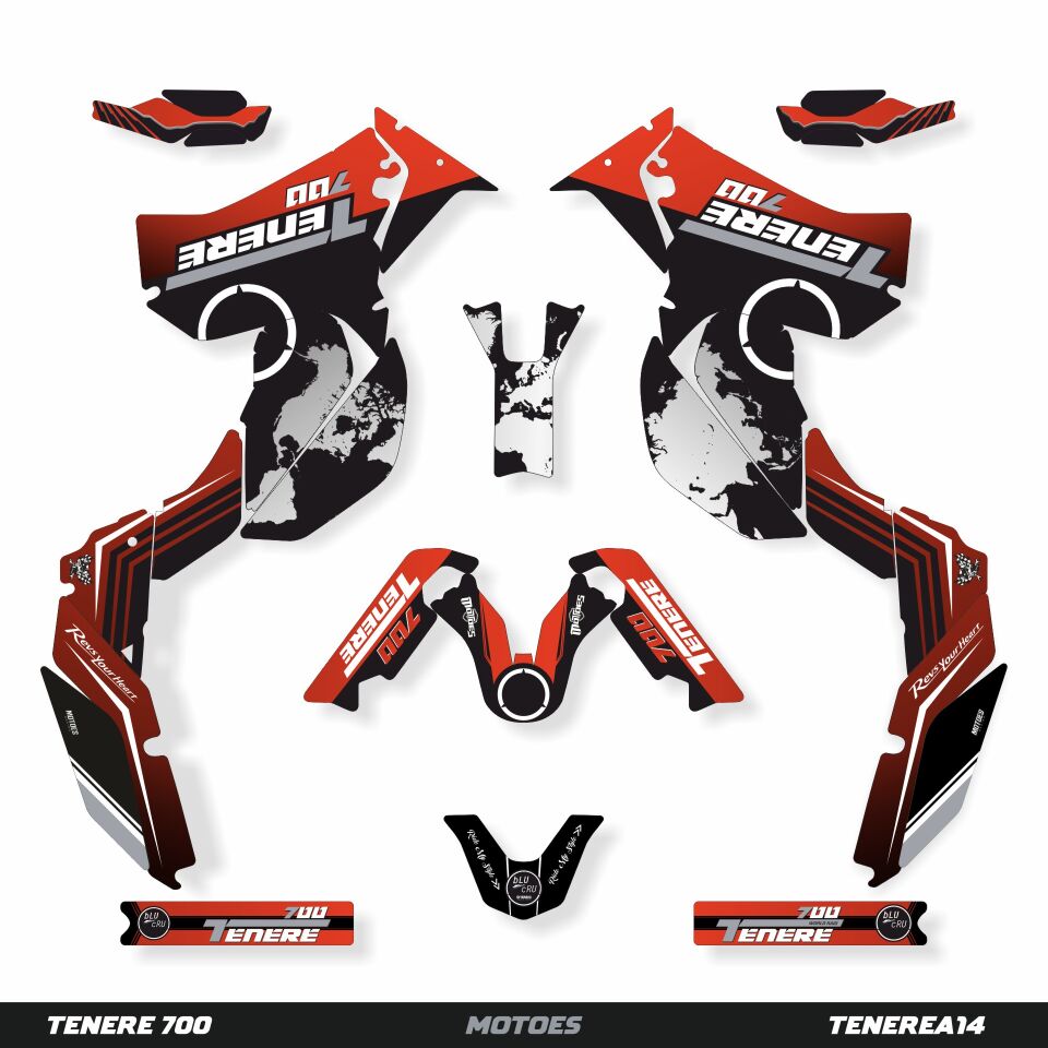 YAMAHA TENERE 700 İÇİN GRAFİK SETİ Tenere 700 Rally - 2024 - Standart Gloss