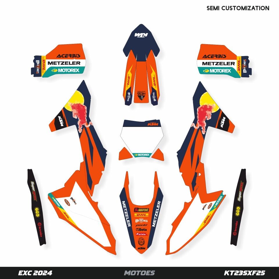 KTM Modelleri için Grafik Kiti EXC/EXC-F/XCW/XCW-F 2017-2019 - Standart Mat - Seçenek 2