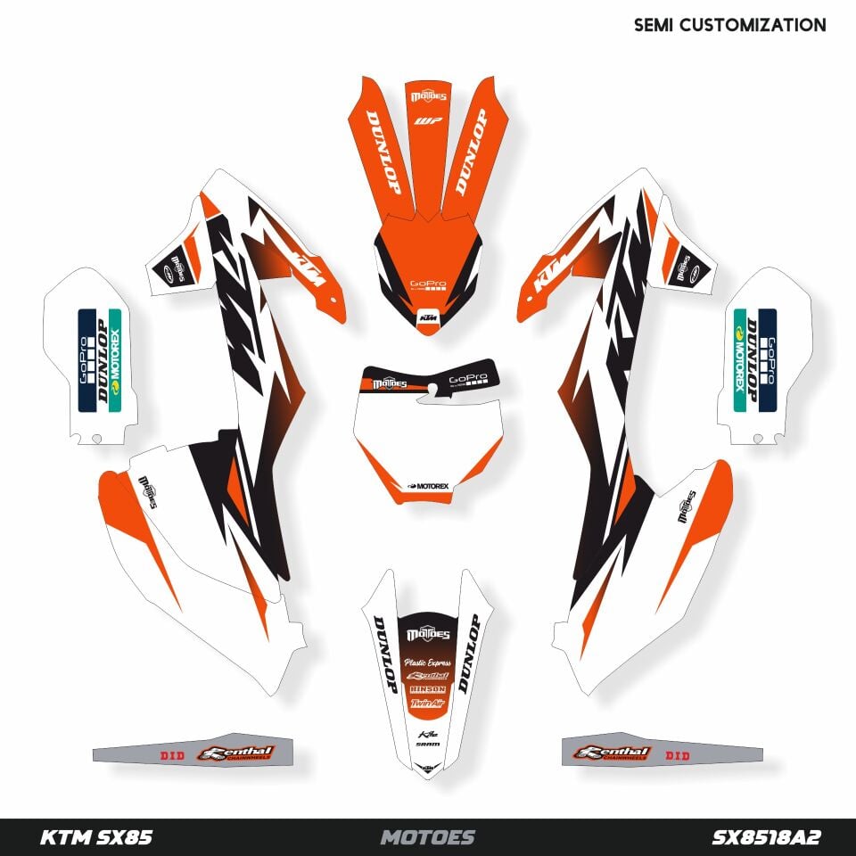 KTM SX85 Modeli İçin Grafik Kiti SX50 2024-2025 - Standart Gloss