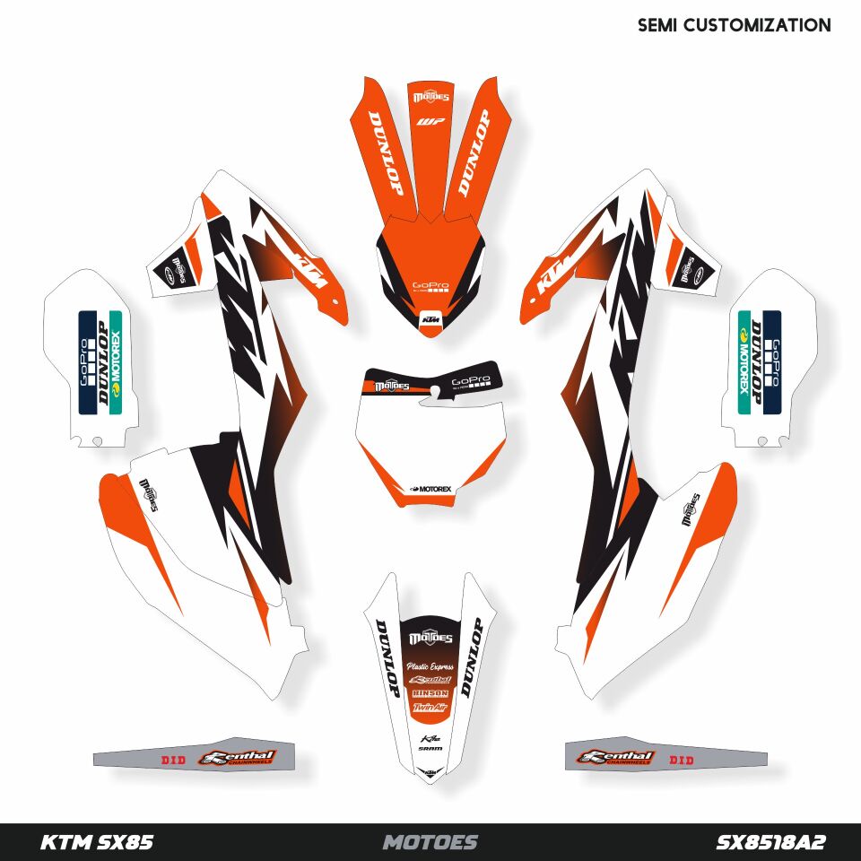 KTM SX85 Modeli İçin Grafik Kiti SX85 2018-2024 - Standart Gloss