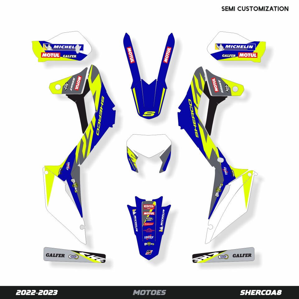 Sherco Modelleri için Grafik Kiti SE-SEF 2013-2016 - Standart Parlaklık