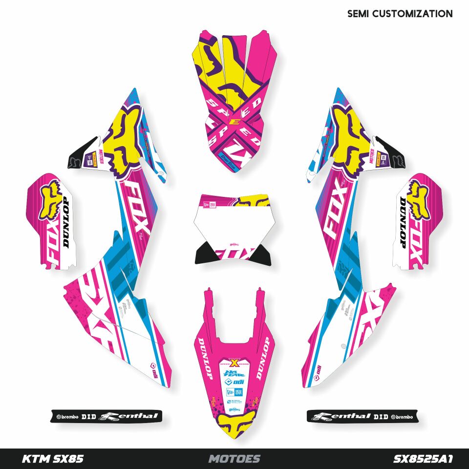 KTM SX85 Modeli için Grafik Kiti SX50 2016-2023 - Standart Gloss