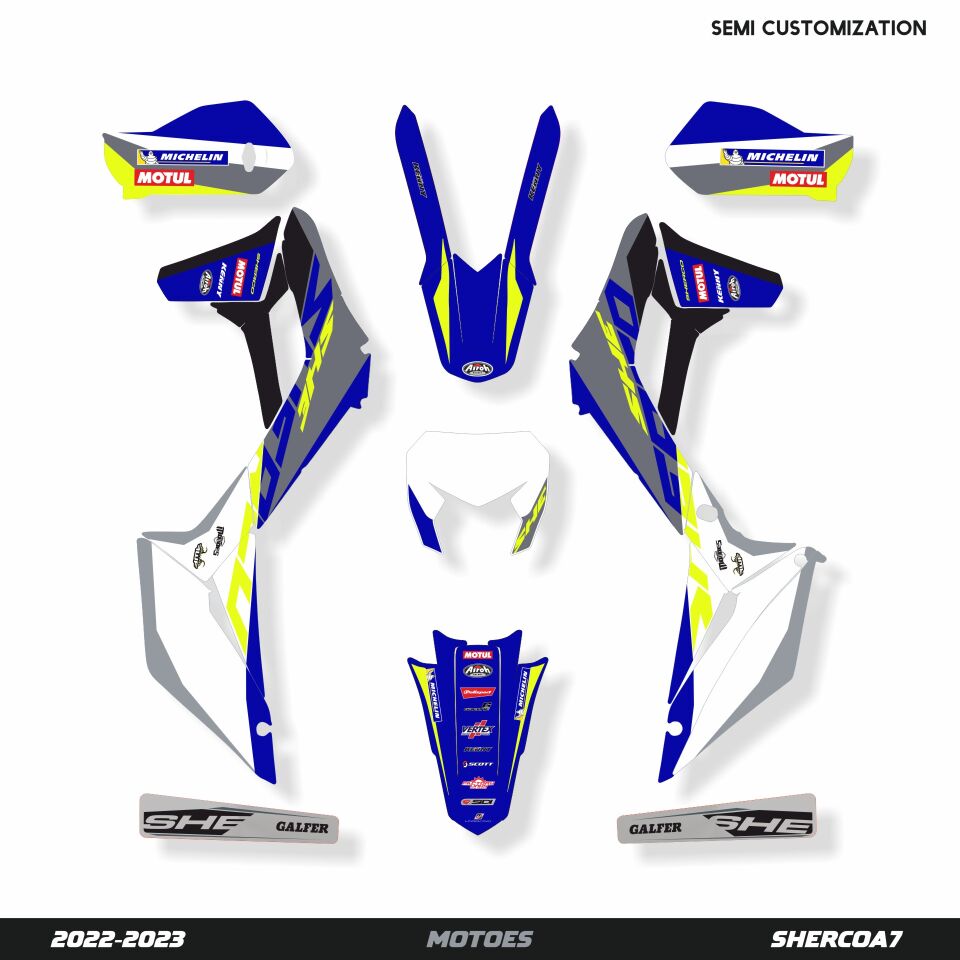 Sherco Modelleri için Grafik Kiti SE-SEF 2013-2016 - Standart Mat