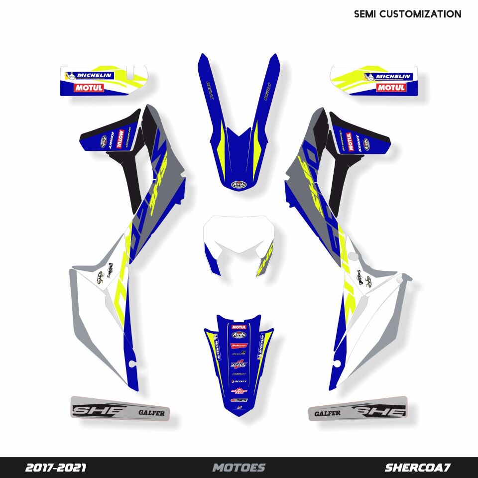 Sherco Modelleri için Grafik Kiti SE-SEF 2024 - Standart Mat