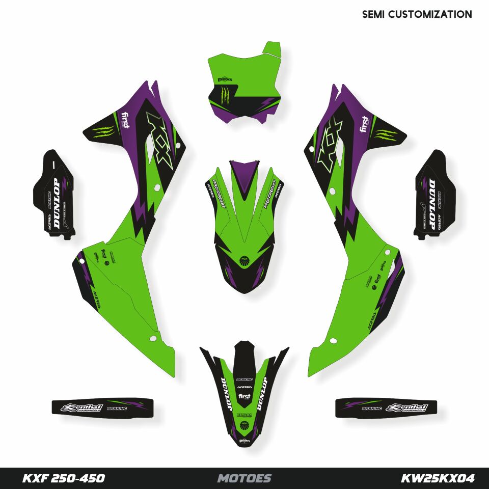 Kawasaki KXF Modelleri İçin Grafik Kiti KXF 250 2009-2012 - Standart Gloss