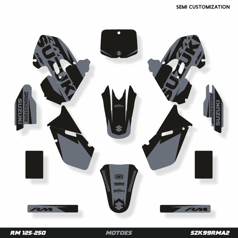 Suzuki RM Modelleri için Grafik Kiti RM 250 1999-2000 - Standart Matte