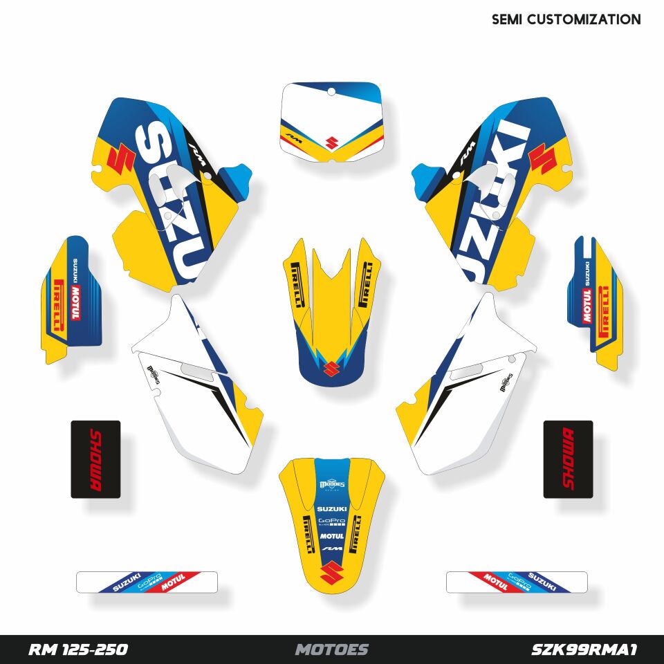 Suzuki RM Modelleri için Grafik Kiti RM 125 1999-2000 - Standart Gloss