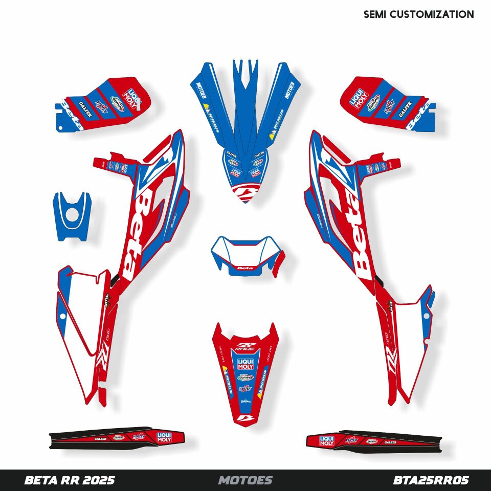 Beta RR Modelleri için Grafik Kiti 2020-2022 Xtrainer - Standart Parlaklık