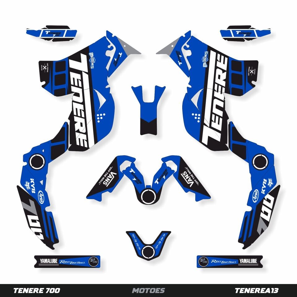 YAMAHA TENERE 700 İÇİN GRAFİK SETİ Tenere 700 World Raid - 2024 - Standart Matte - #ff0000:RED