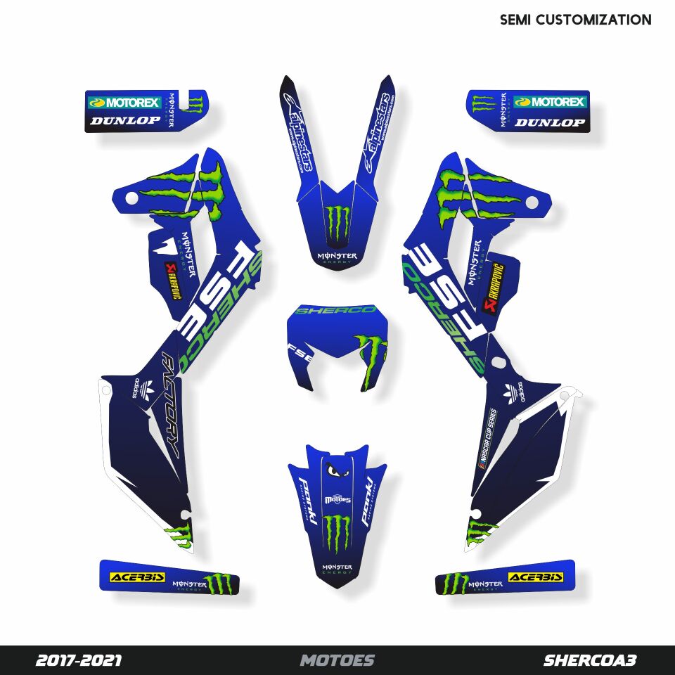 Sherco Modelleri için Grafik Kiti SE-SEF 2013-2016 - Standart Parlaklık