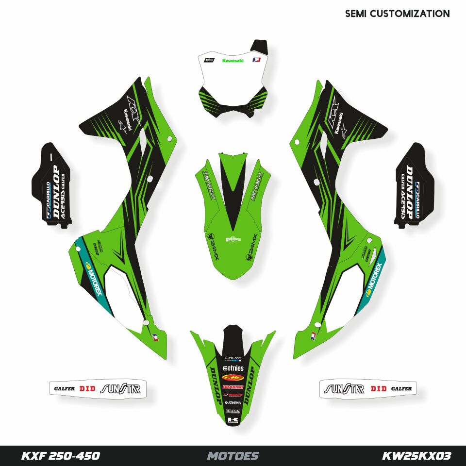 Kawasaki KXF Modelleri için Grafik Kiti KXF 250 2025-2026 - Standart Matte