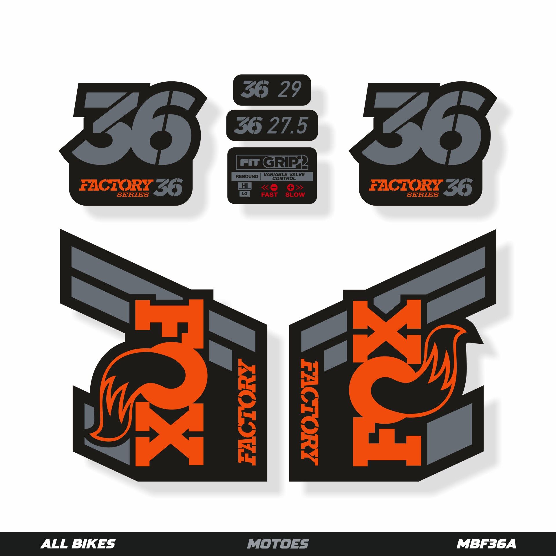 MOTOES MTB ÇATAL ÇIKARTMA SETİ FOX 36