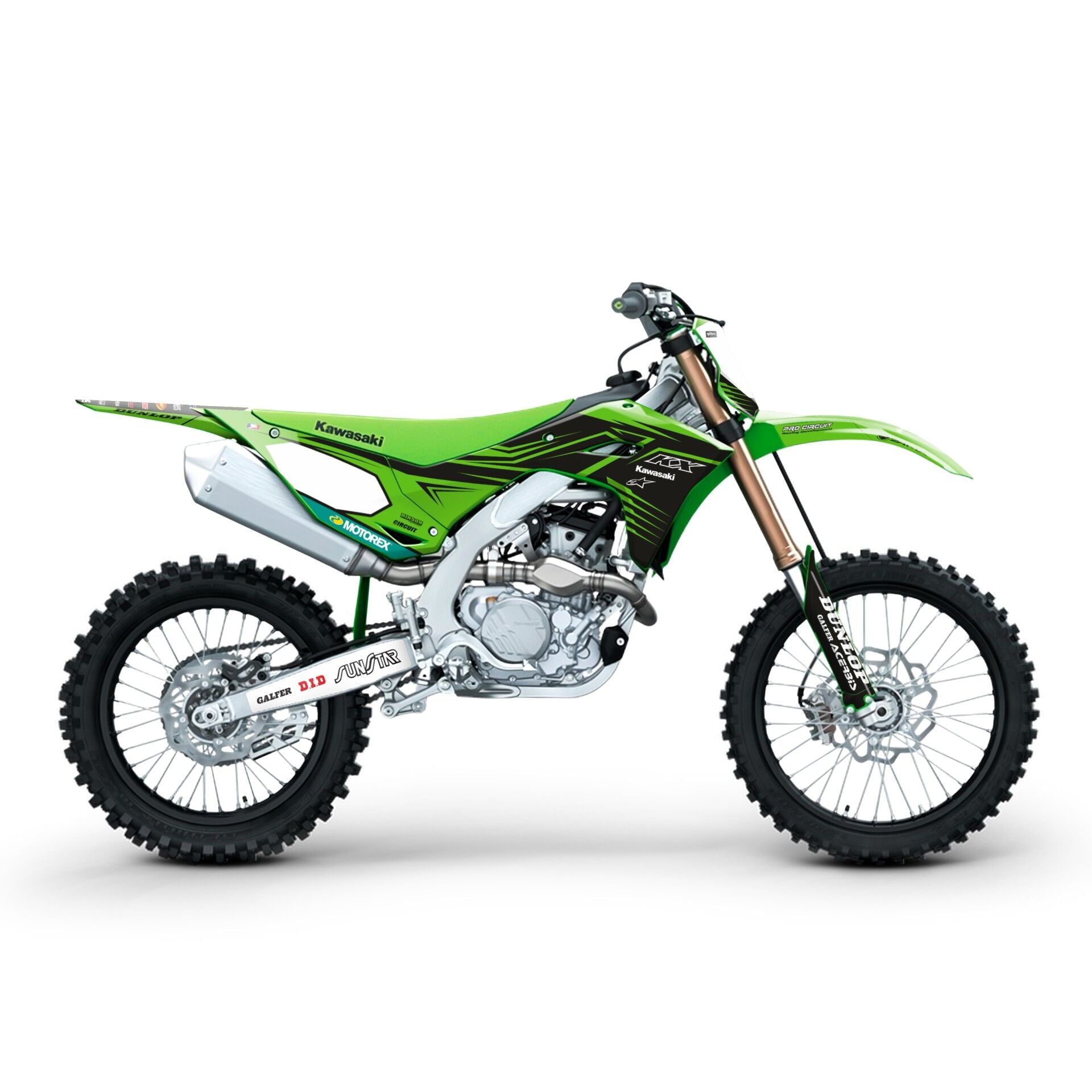 Kawasaki KXF Modelleri için Grafik Kiti KXF 450 2006-2008 - Standart Gloss