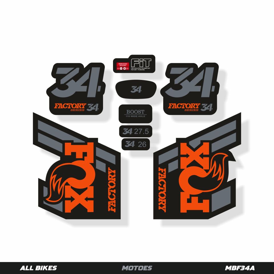 MOTOES MTB ÇATAL ÇIKARTMA SETİ FOX 34 Bronze