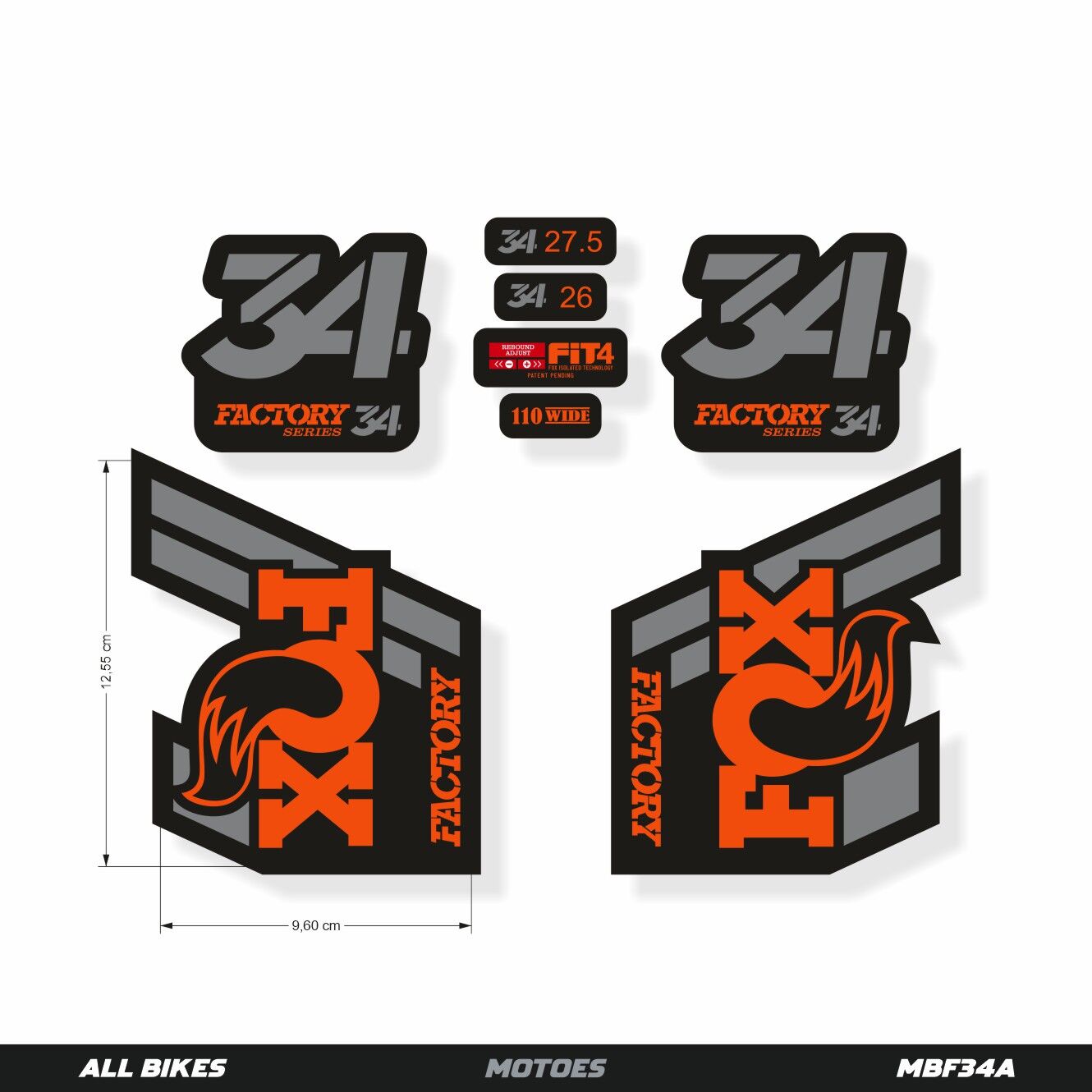 FOX 34 MTB ÇATAL ÇIKARTMA SETİ