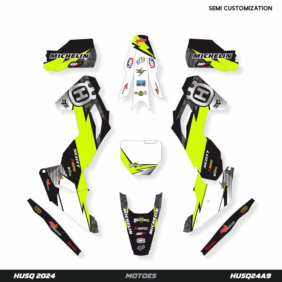 Husqvarna Modelleri için Grafik Kiti - Acid Chrome TC-FC 2025 - Standart Parlaklık