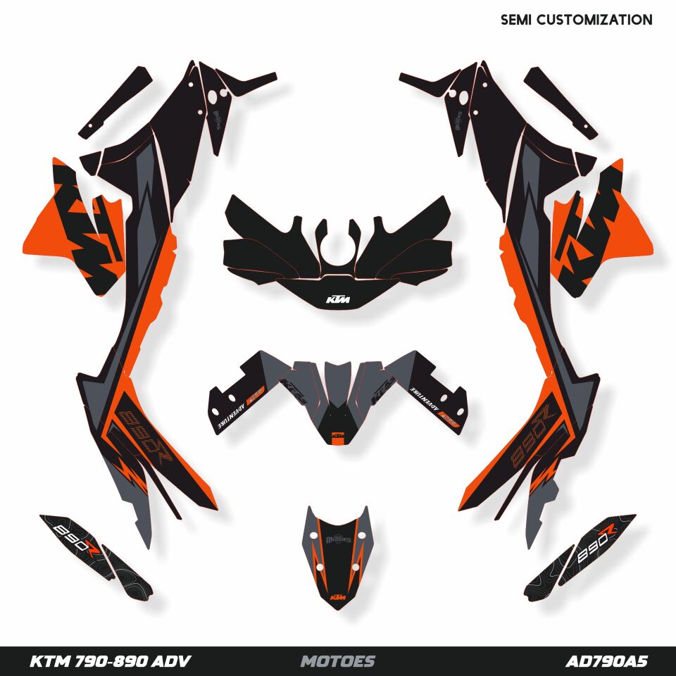 KTM ADV Modelleri için Grafik Kiti 1290 Super Adventure S 2021-2024 - Standart Matte