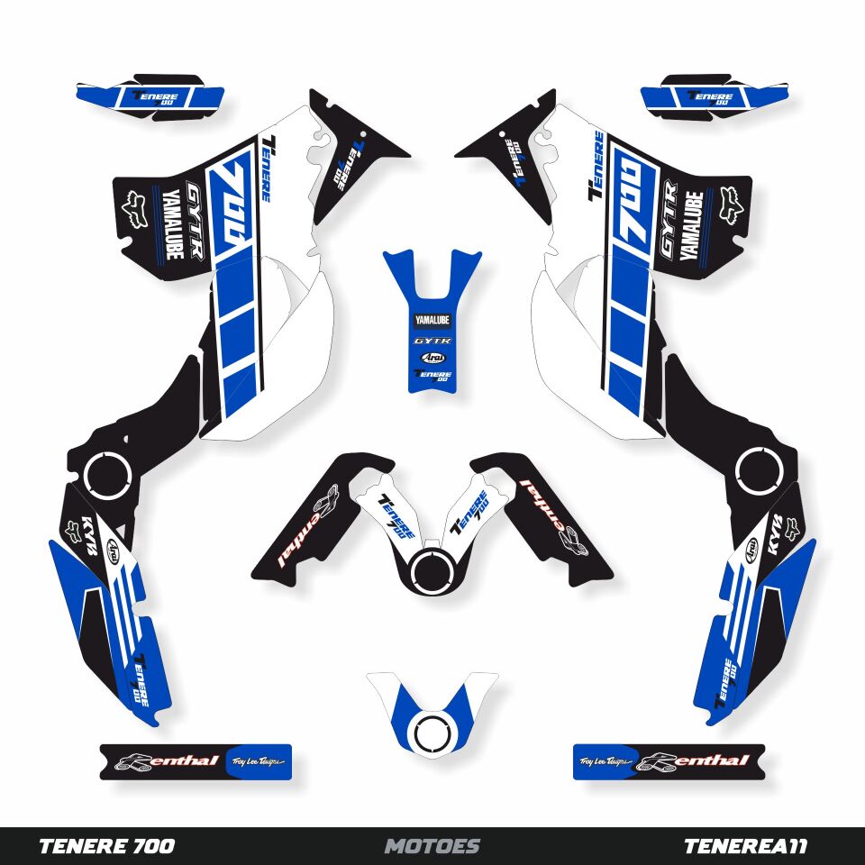 YAMAHA TENERE 700 İÇİN GRAFİK SETİ Tenere 700 Rally - 2023 - Standart Matte