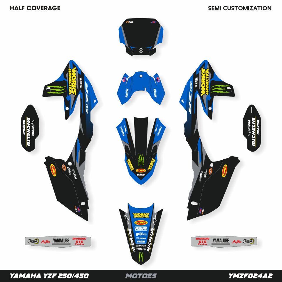 Yamaha YZ Modelleri İçin Grafik Kiti YZF 450 2014-2017 - Standart Matte - Full Coverage