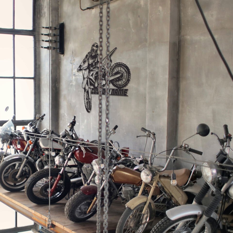Custom Motocross - Enduro Metal Wall Decor Gri