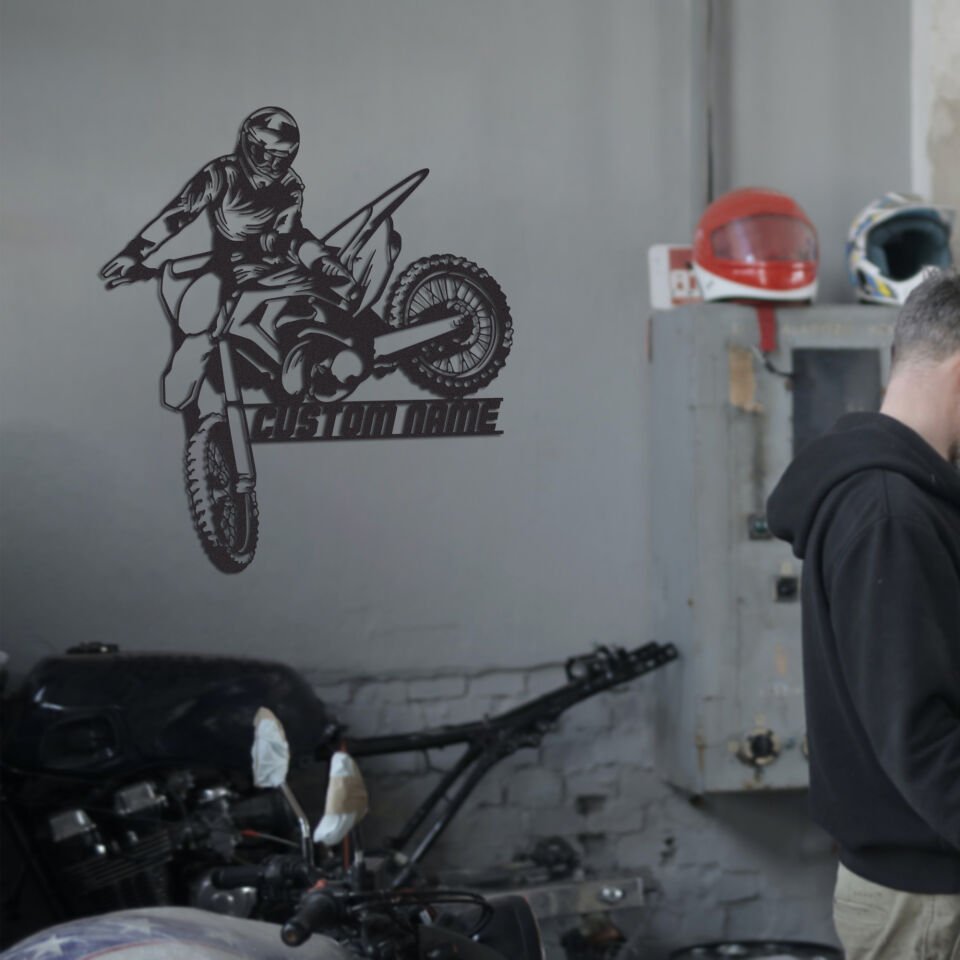 Custom Motocross - Enduro Metal Wall Decor Gri