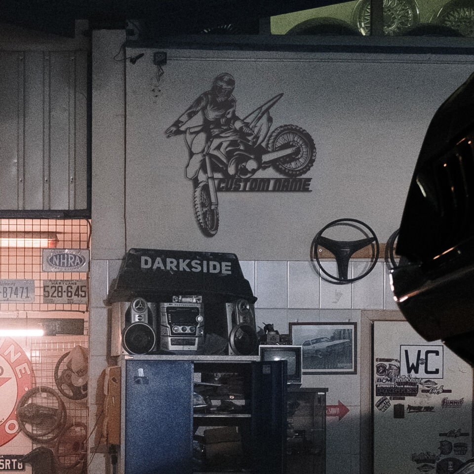 Custom Motocross - Enduro Metal Wall Decor Gri