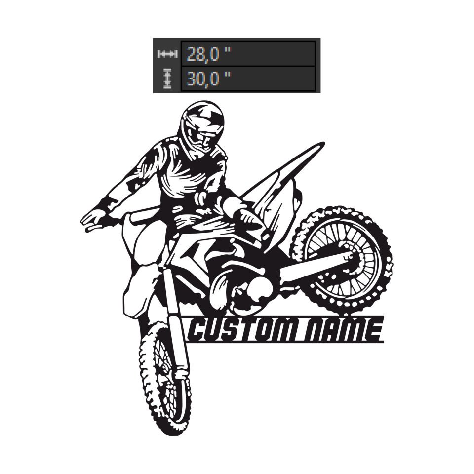 Custom Motocross - Enduro Metal Wall Decor BEYAZ