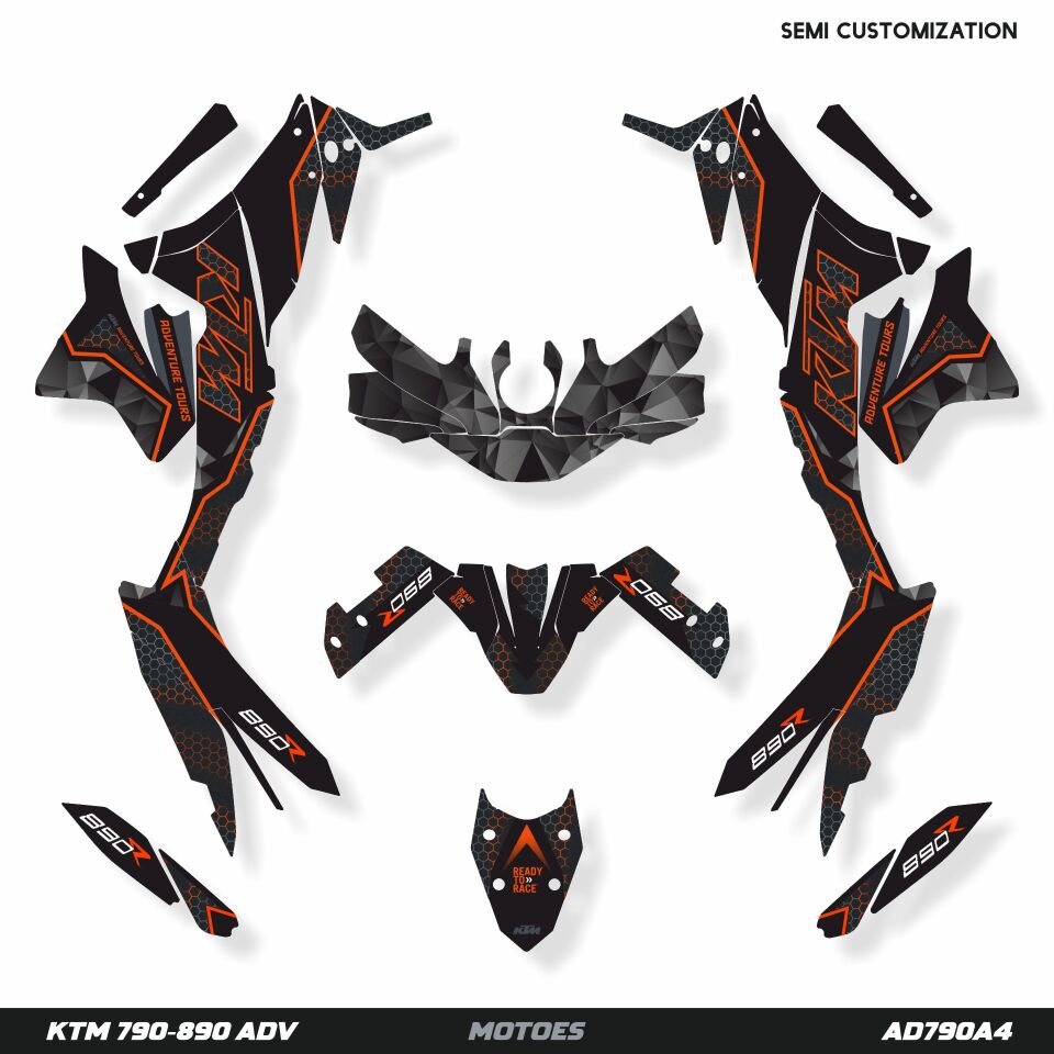 KTM ADV Modelleri için Grafik Kiti 790 Enduro Adventure R 2019-2022 - Standart Matte - #0000ff:BLUE