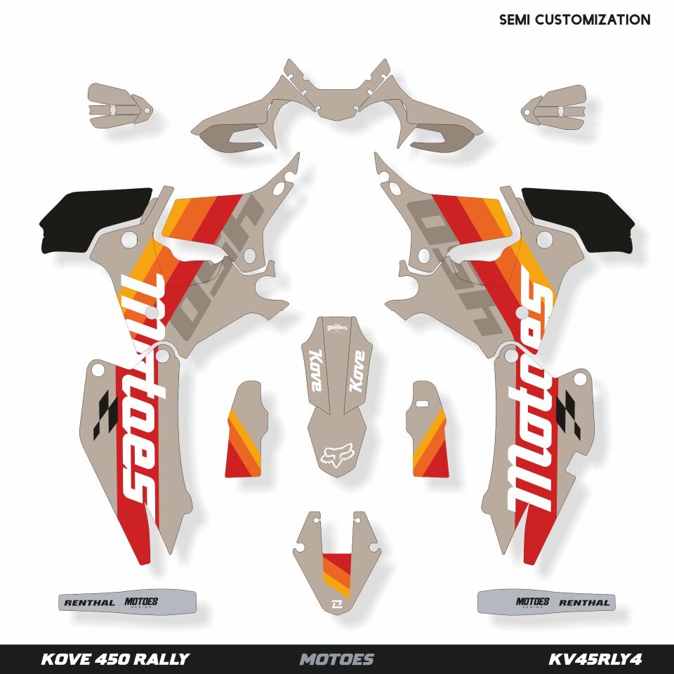 Kove 450 Rally Modeli için Grafik Kiti 450 Rally 2022-2024 - Standart Parlaklık