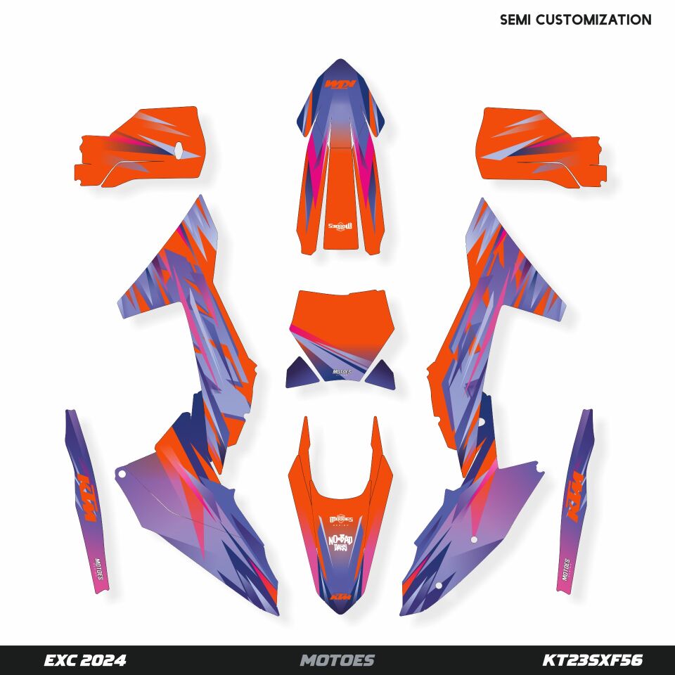 KTM Modelleri için Grafik Kiti - Purple Blossom SX 50 2024 - Standart Parlaklık