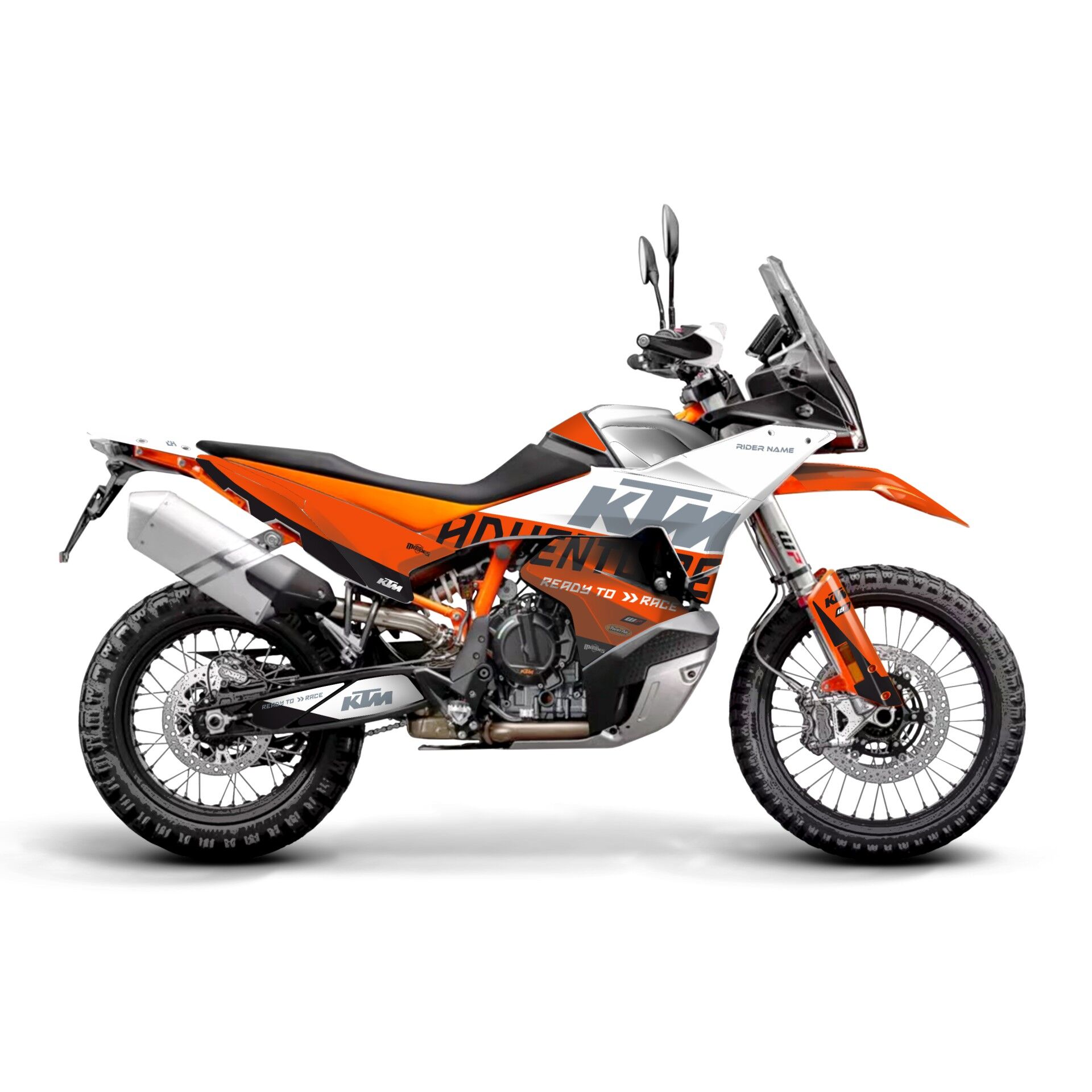 KTM ADV Modelleri için Grafik Kiti 890 Enduro Adventure R 2019-2022 - Standart Matte - BEYAZ
