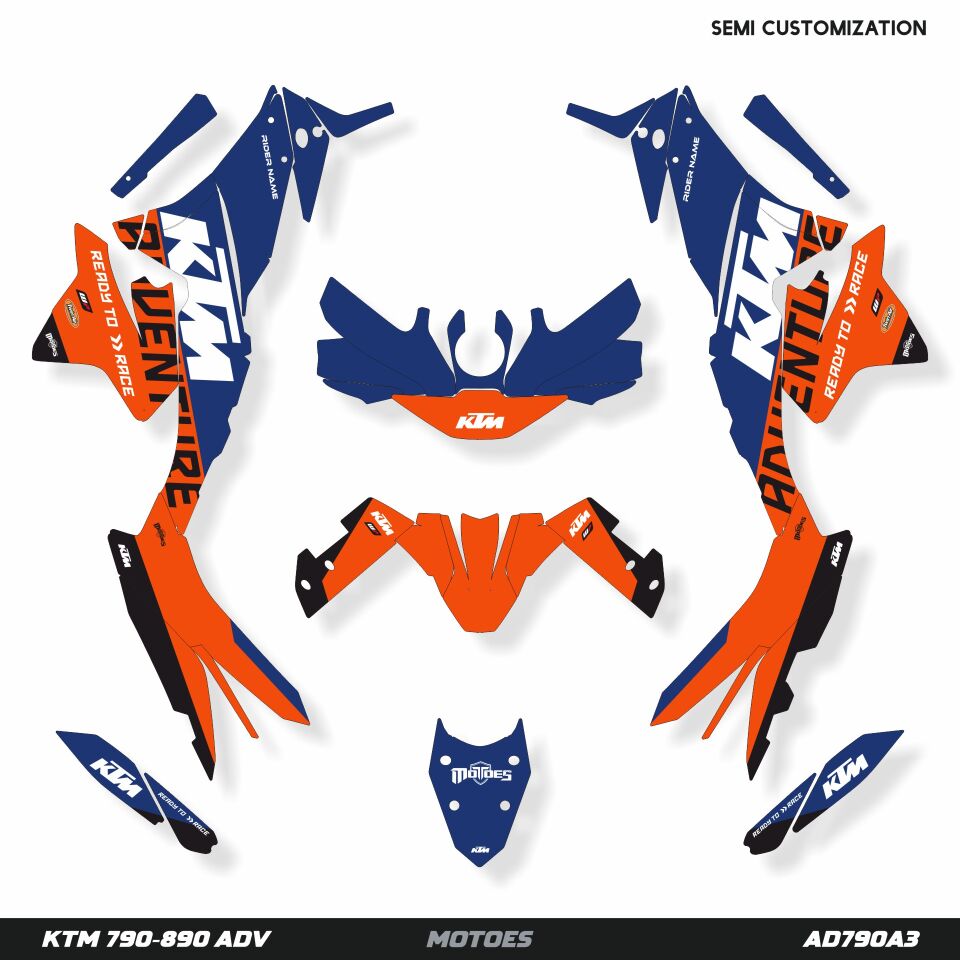 KTM ADV Modelleri için Grafik Kiti 1290 Super Adventure S 2021-2024 - Standart Gloss - BEYAZ