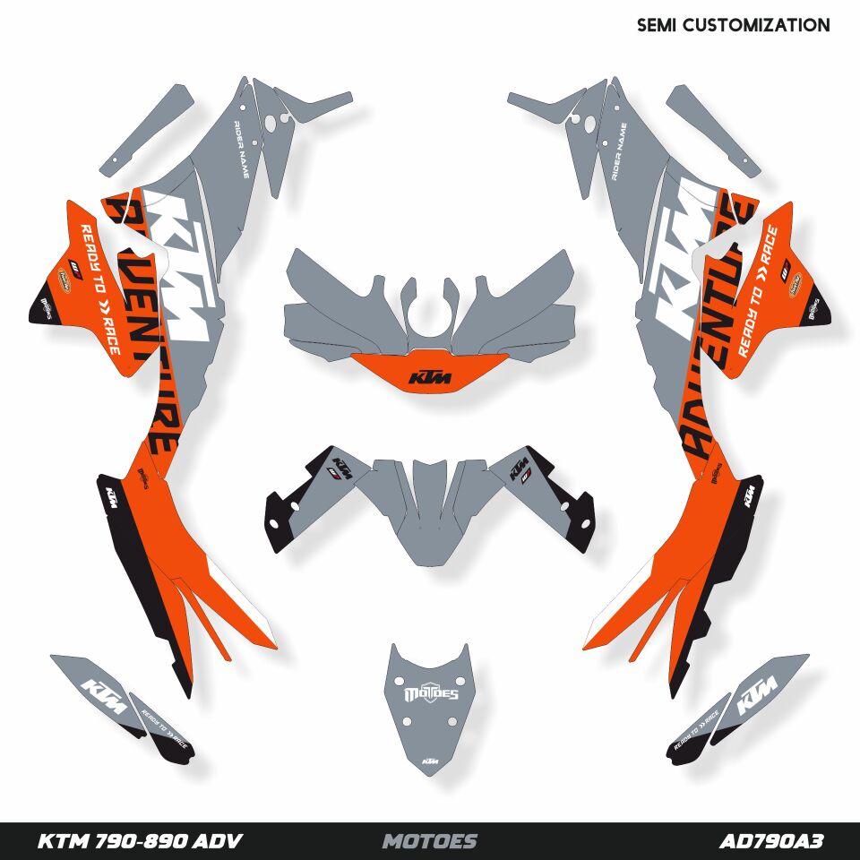 KTM ADV Modelleri için Grafik Kiti 790 Enduro Adventure S 2019-2022 - Standart Matte - BEYAZ