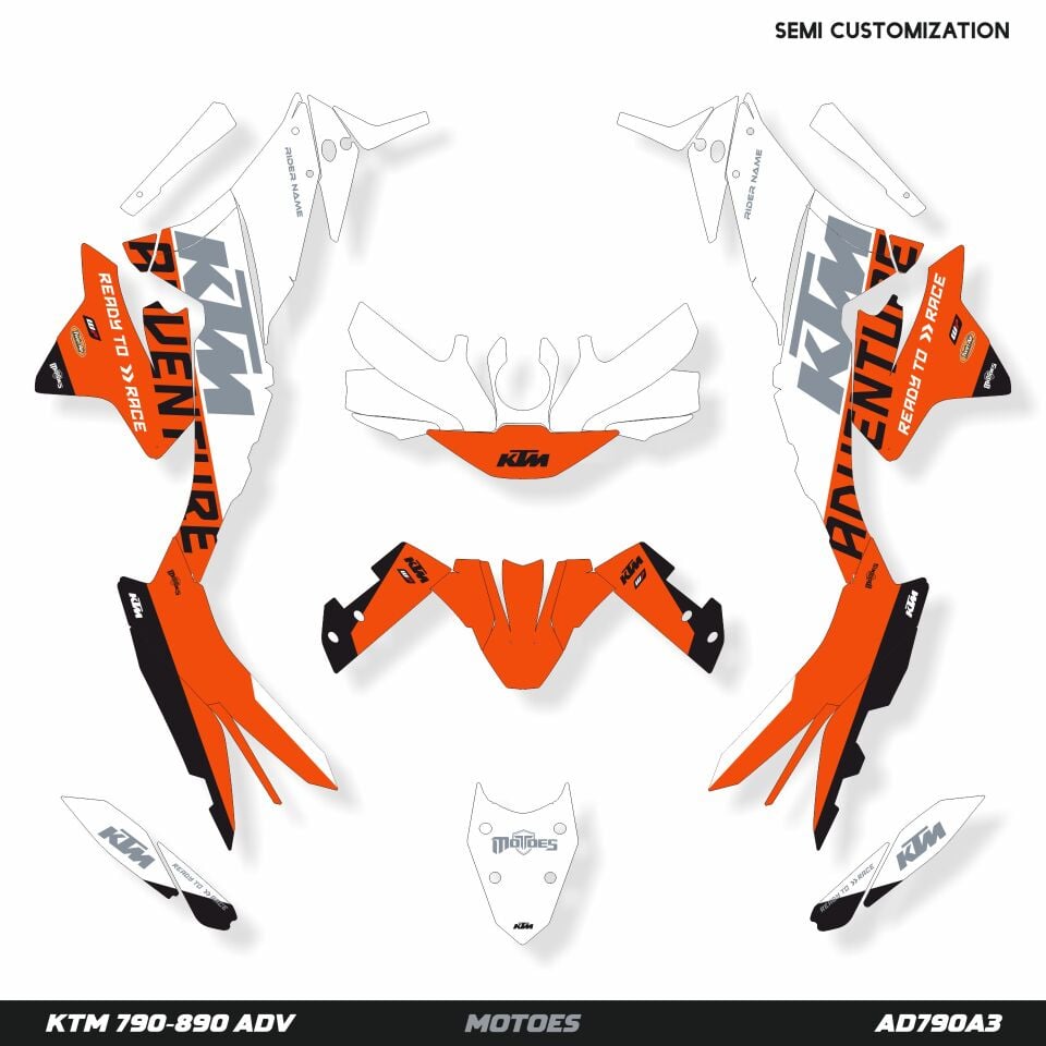 KTM ADV Modelleri için Grafik Kiti 790 Enduro Adventure S 2023-2024 - Standart Matte - #0000ff:BLUE