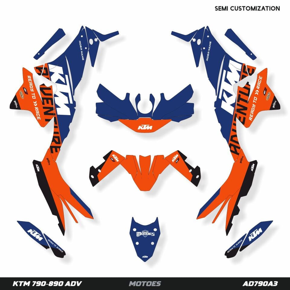 KTM ADV Modelleri için Grafik Kiti 890 Enduro Adventure S 2023-2024 - Standart Matte - #0000ff:BLUE