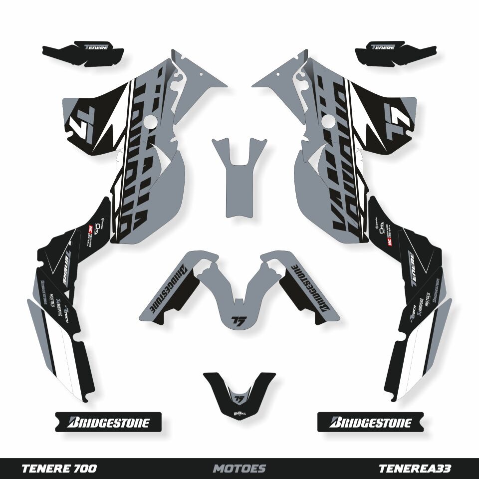 YAMAHA TENERE 700 İÇİN GRAFİK SETİ Tenere 700 Rally - 2023 - Standart Matte