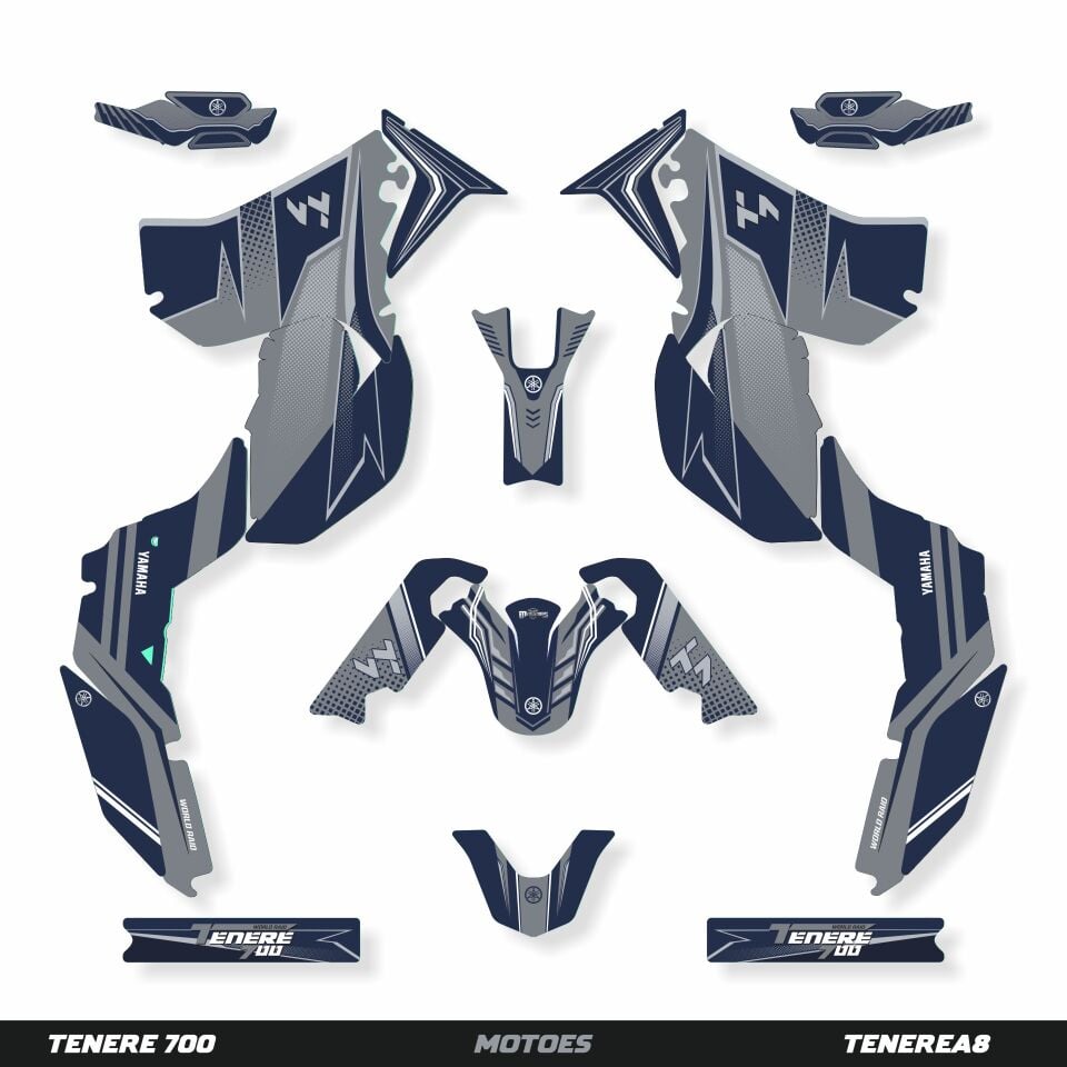 YAMAHA TENERE 700 İÇİN GRAFİK SETİ Tenere 700 Rtech Revolution - 2022 - Standart Matte