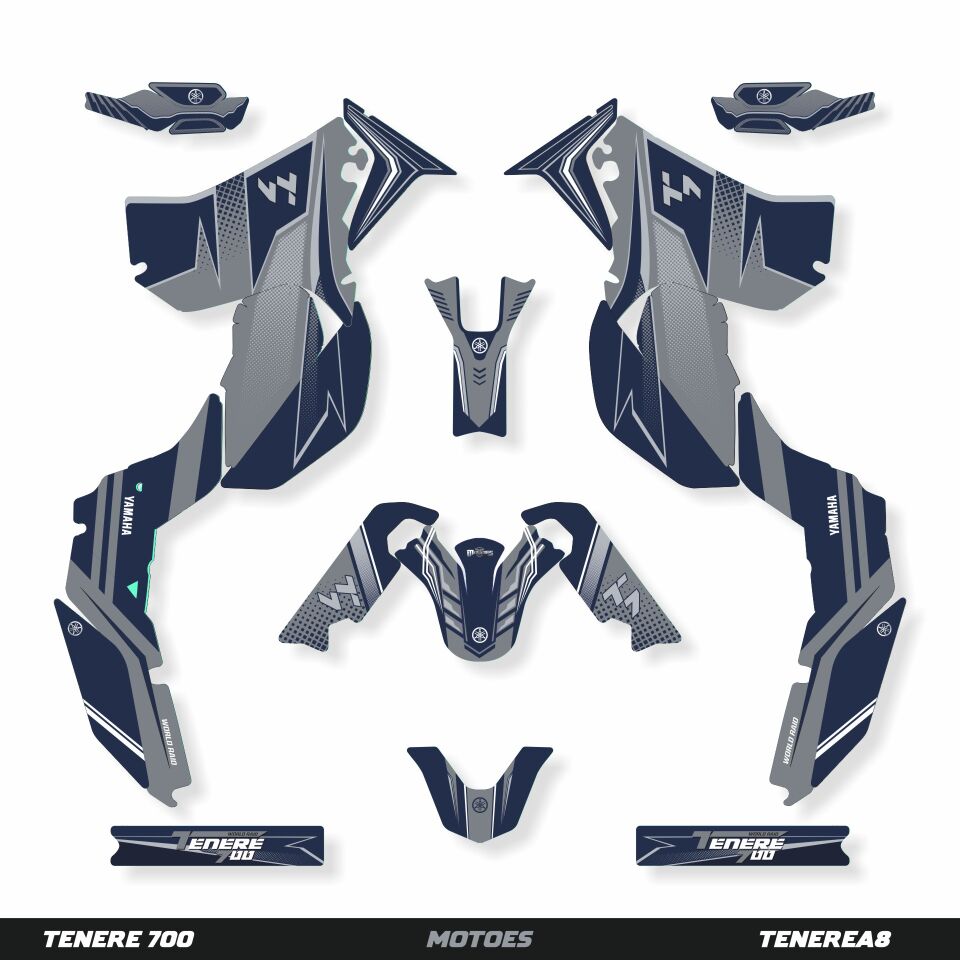 YAMAHA TENERE 700 İÇİN GRAFİK SETİ Tenere 700 - 2019 - Standart Matte