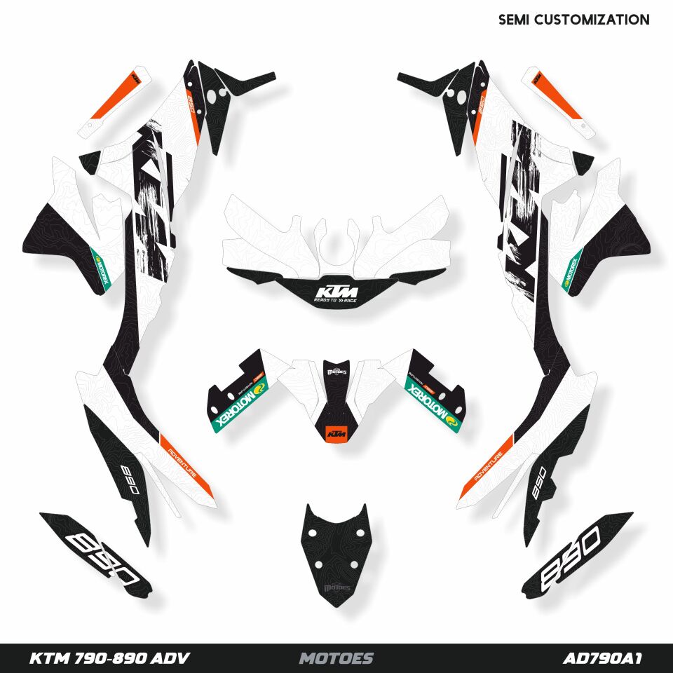 KTM ADV Modelleri için Grafik Kiti 890 Enduro Adventure R 2019-2022 - Standart Matte